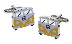 Cufflinks - Camper Van Yellow